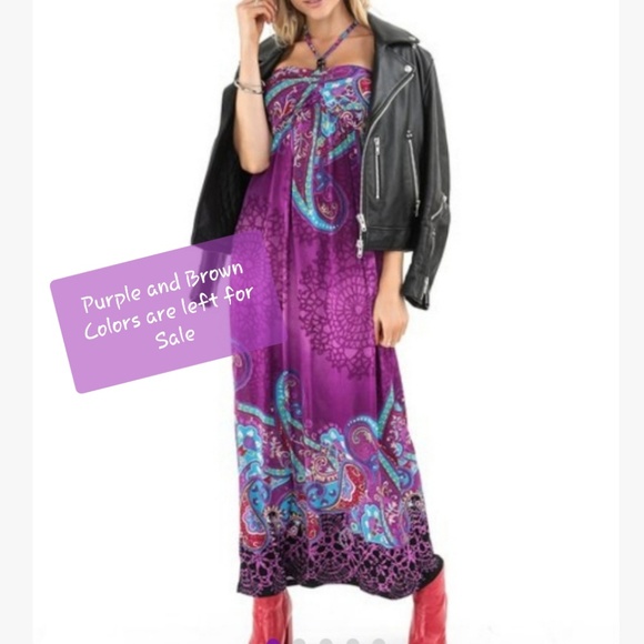 Glam Paisley Gathered Maxi Dress - Picture 5 of 7